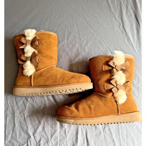 UGG Koolaburra Size 7 Short‎ Brown Winter Boots Faux Fur Lined GREAT Condition!